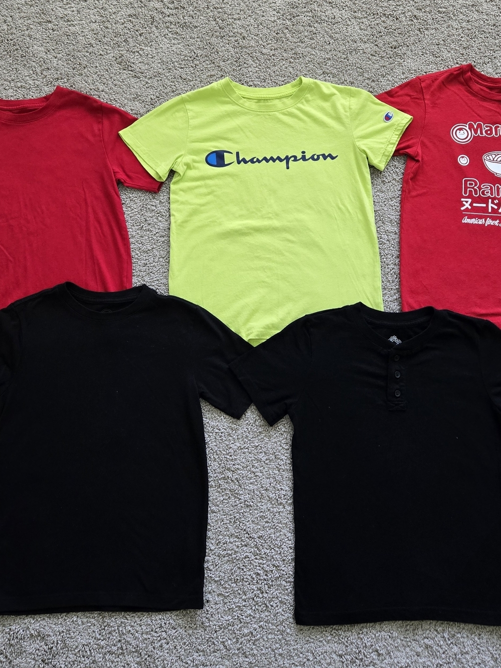 Boys Size 8 Short Sleeve Bundle – Champion + Graphic Tees – 5 Shirts